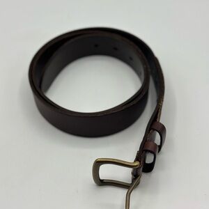 Polo Ralph Lauren Full Grain Leather Brown Belt Brass Buckle Size 38